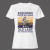 White Color Women’s Premium Quality Round Neck Half Sleeve Old Lady Graphic Tees