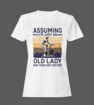 White Color Women’s Premium Quality Round Neck Half Sleeve Old Lady Graphic Tees