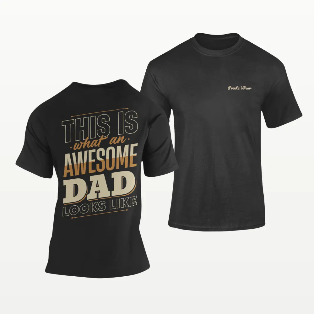Awesome Dad T Shirt Black