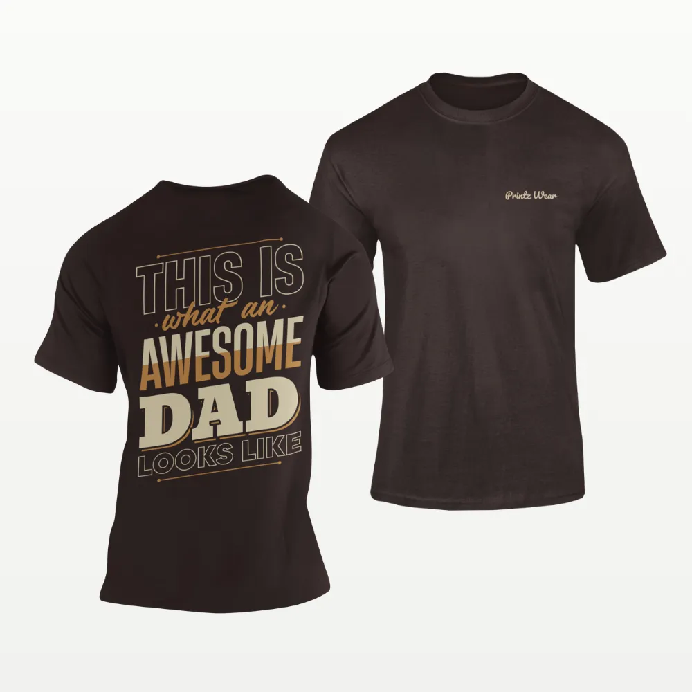 Awesome Dad T Shirt Coffee Brown