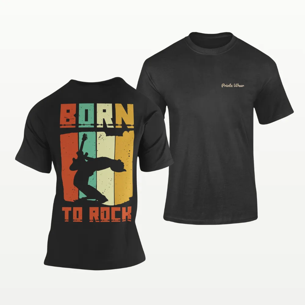 Born To Rock Music Band T Shirt Black