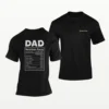 Dad Nutrition Facts Fathers Day T Shirt Black