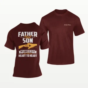 Father and Son Fathers Day T Shirt Maroon