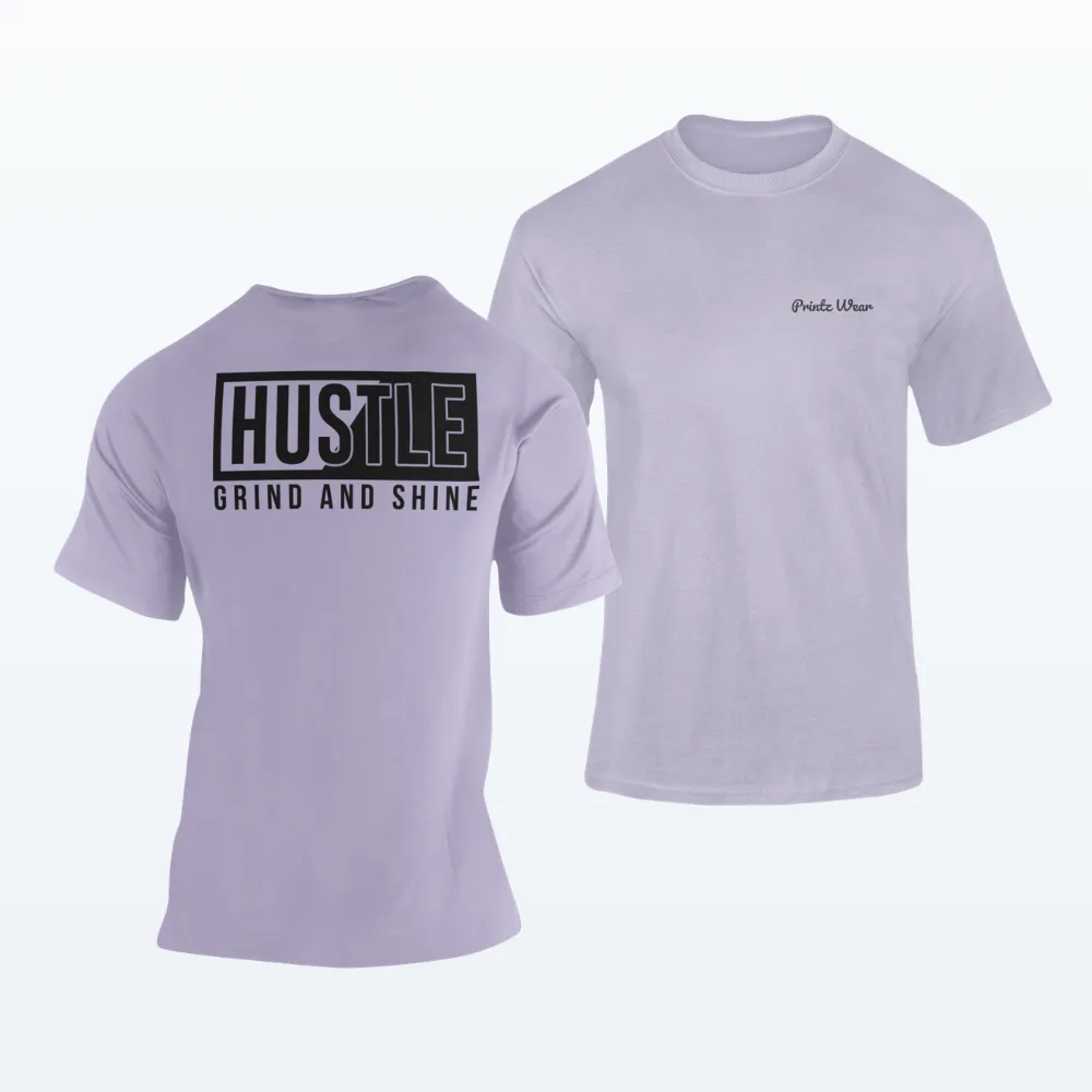 Hustle Typography T Shirt Lavender
