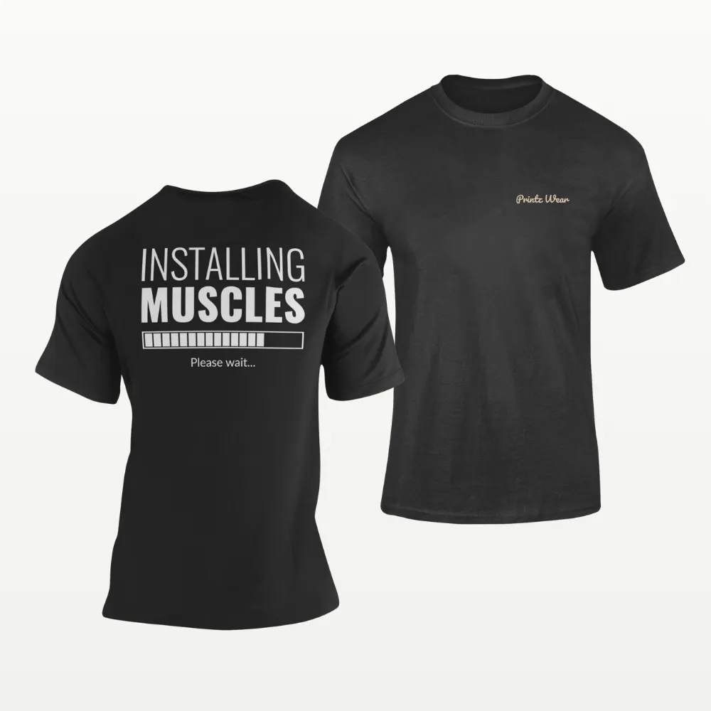 Installing Muscles Gym T Shirt Black