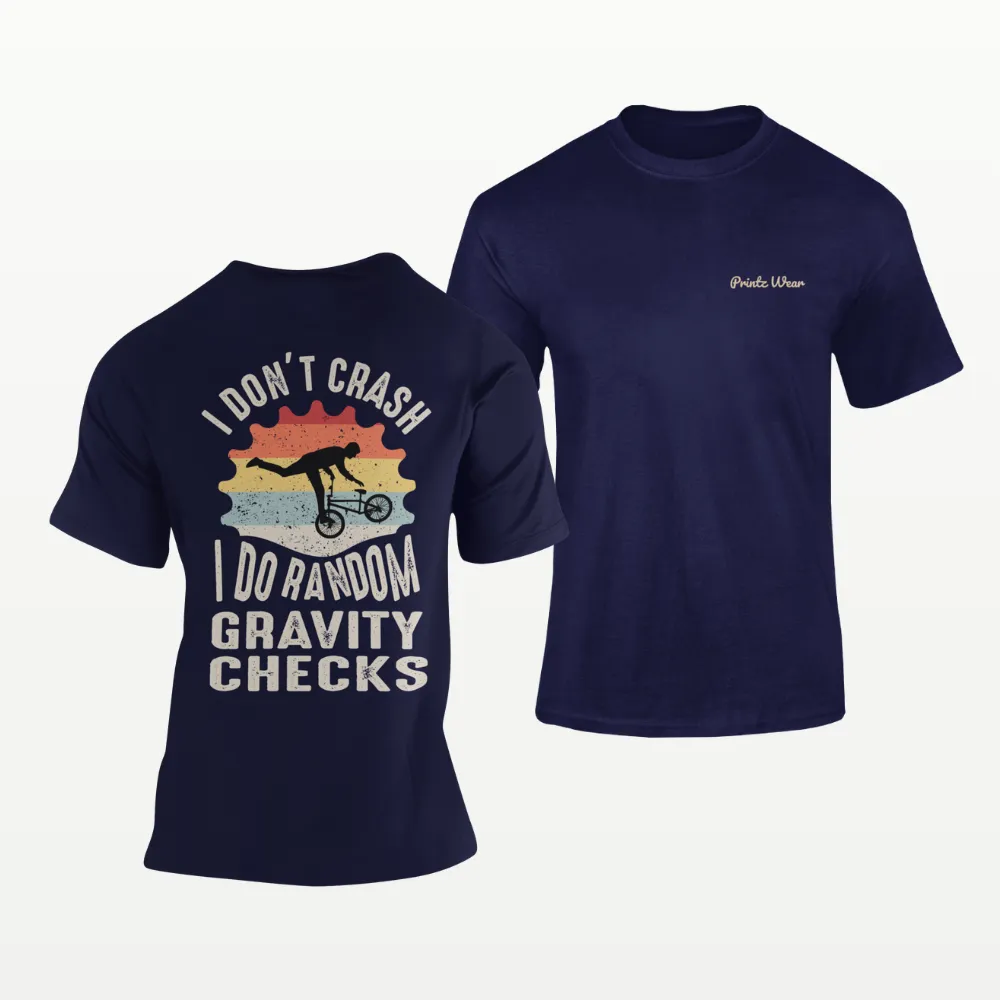 I Don’t Crash Cycling T Shirt Navy Blue