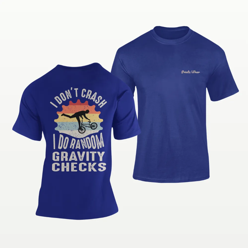 I Don’t Crash Cycling T Shirt Royal Blue