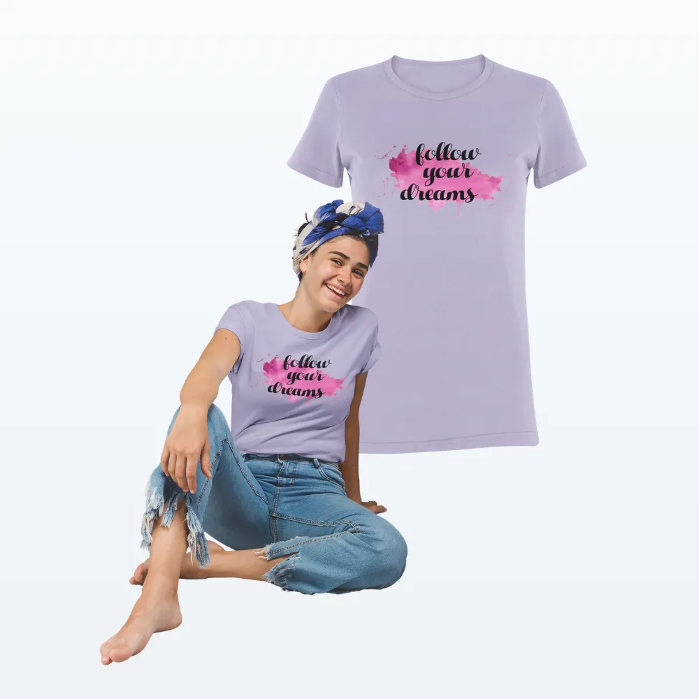Follow Your Heart Motivational T Shirt Lavender