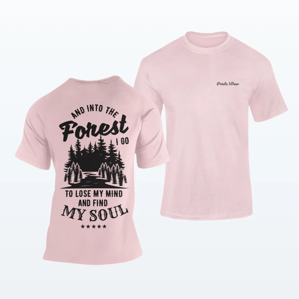 Into The Forest Hiking T Shirt Light Baby Pink