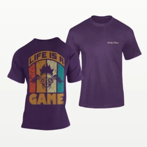 Life is a Game Gamer T Shirt Purple