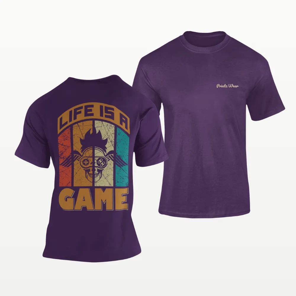 Life is a Game Gamer T Shirt Purple