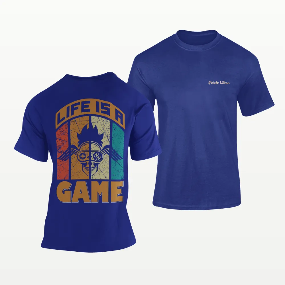 Life is a Game Gamer T Shirt Royal Blue