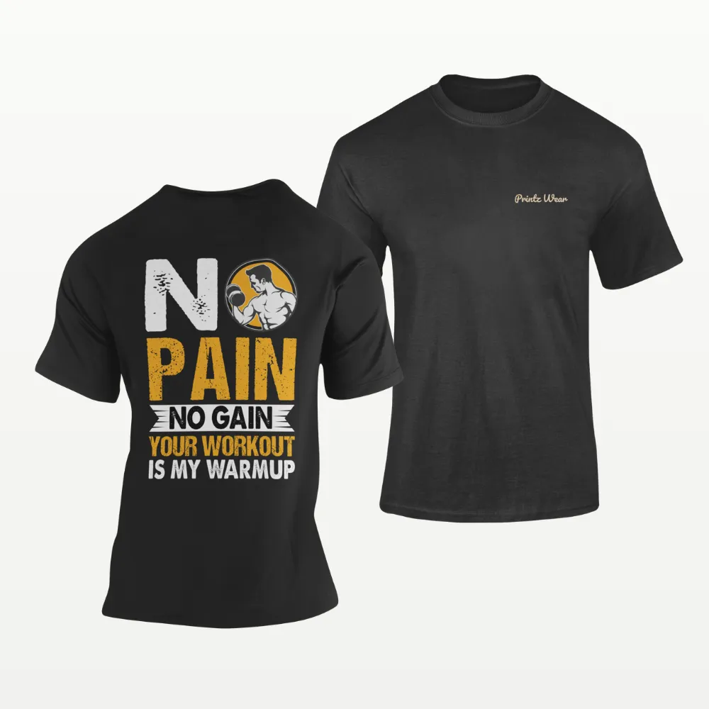 No Pain No Gain Gym Workout T Shirt Black