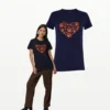Pawfect Heart Dog Lover T Shirt Navy Blue